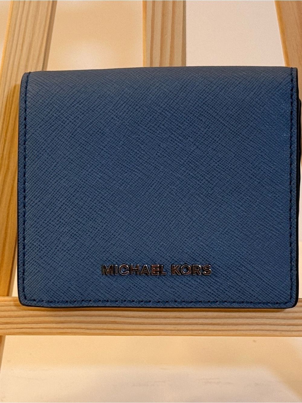 Michael Kors Navy Blue Saffiano Leather Wallet